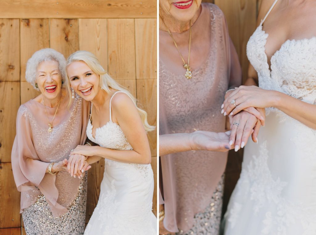 Candid Photo of Bride with Grandmother at a Terra Mia Fall Wedding