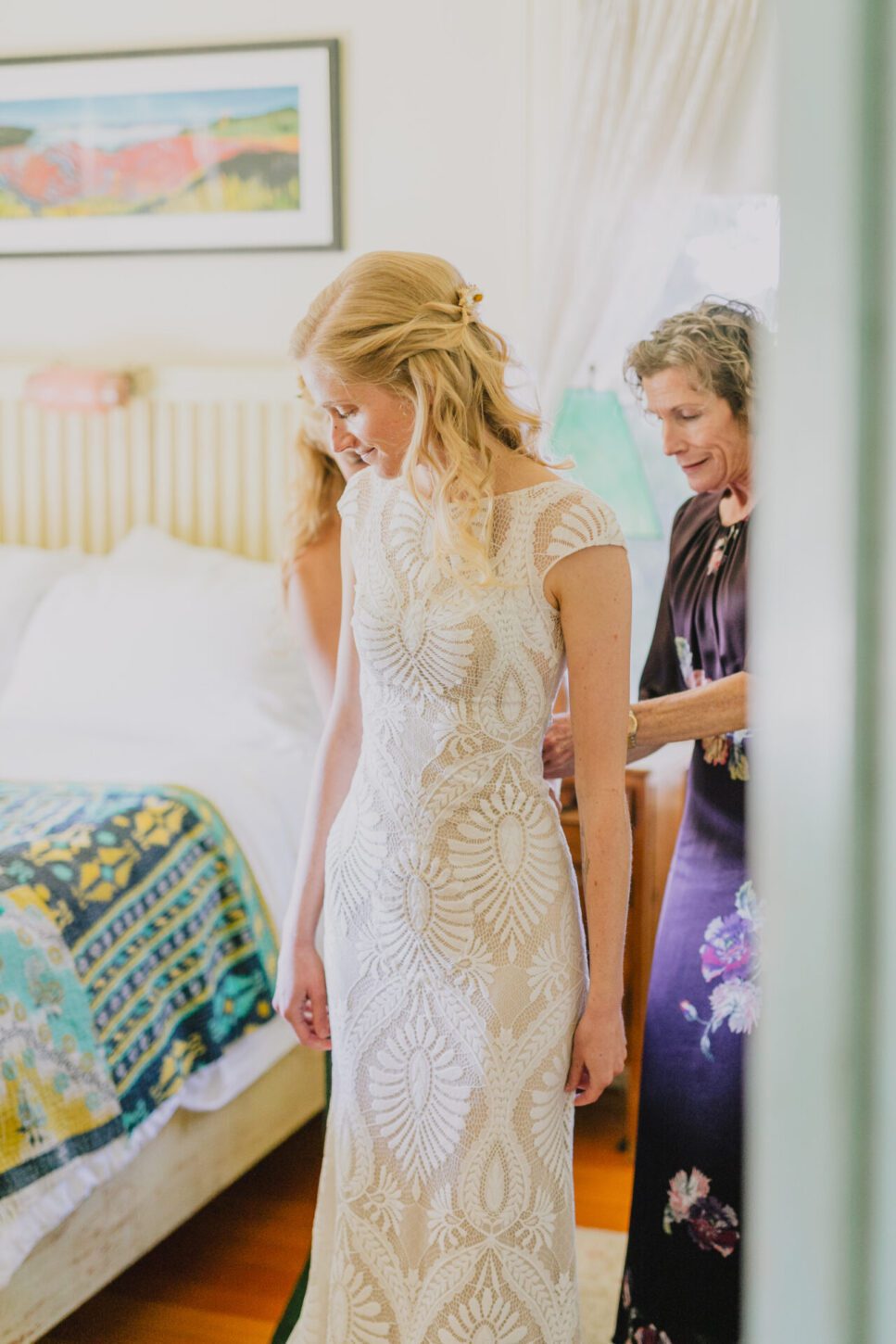 Bride Getting Read at The Flying Caballos Farmhouse