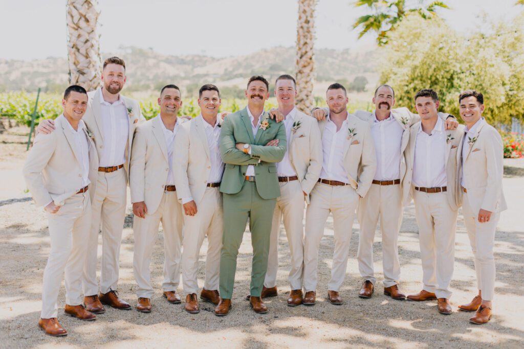 Groom and Groomsmans at a Cass Winery Wedding in Paso Robles