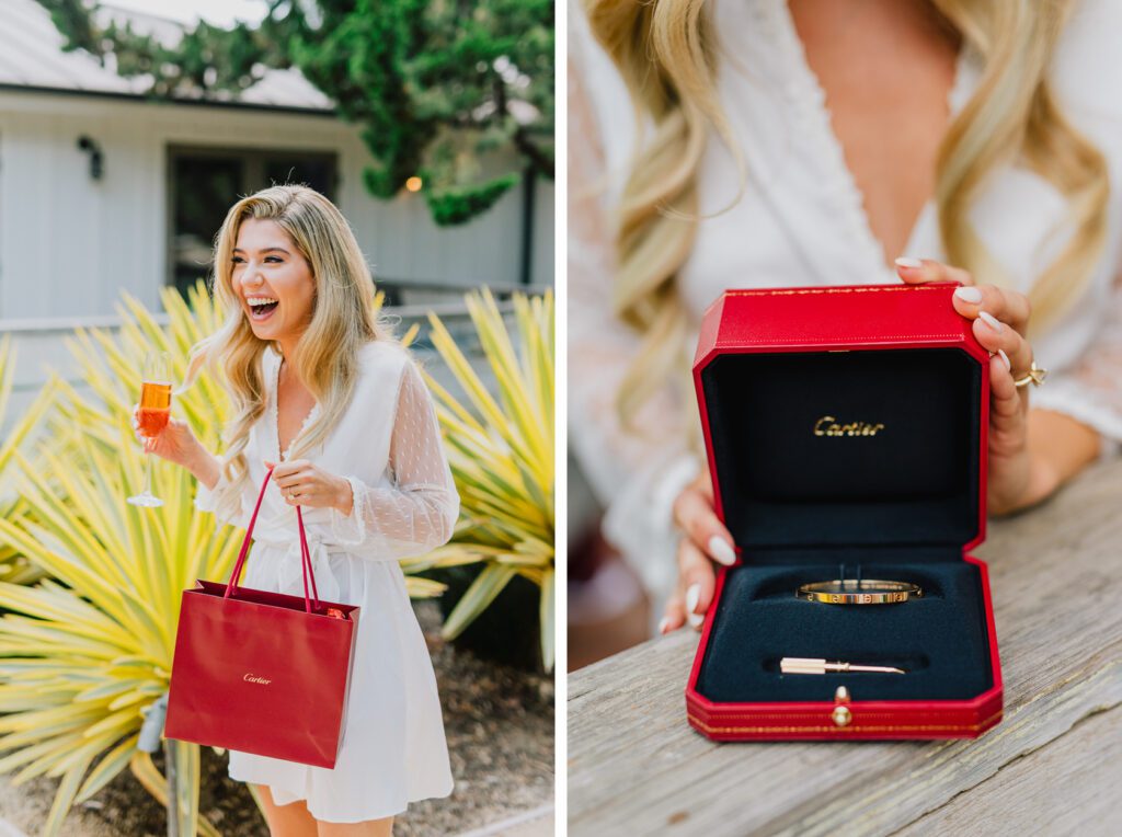 Cartier Bracelet wedding gift at a Biddle Ranch Vineyards Wedding