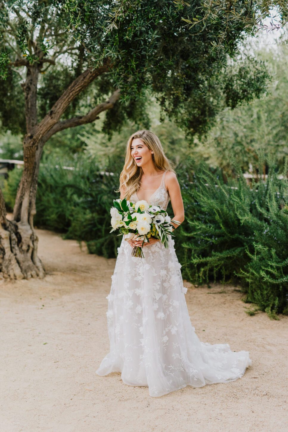 Muse by Berta Dress at a Biddle Ranch Vineyards Wedding