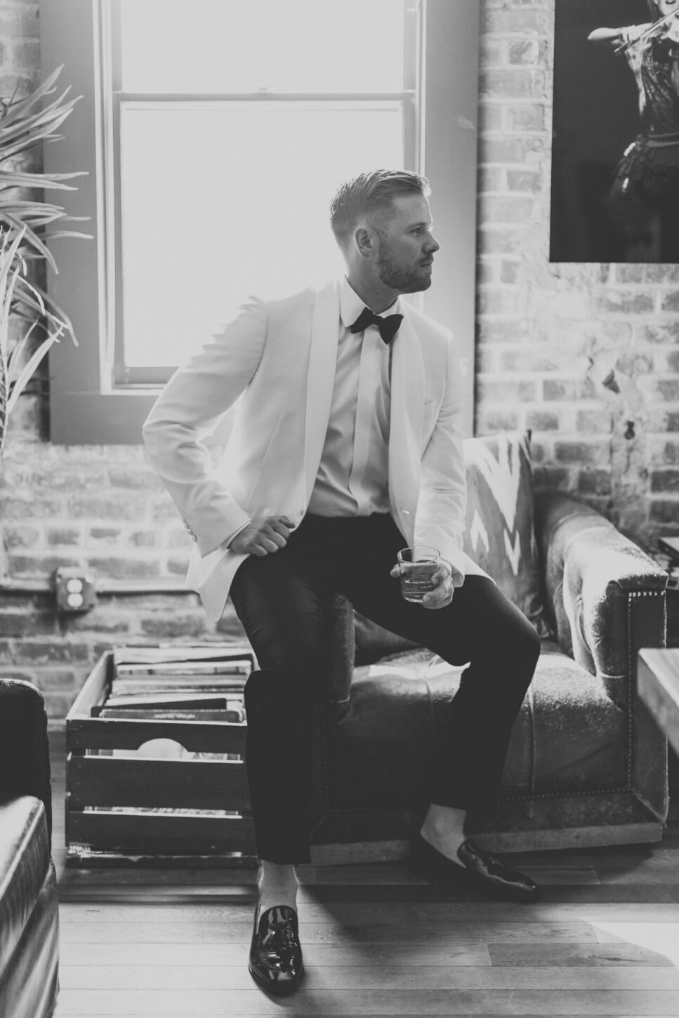 Portrait of a Groom at the SLO brew Lofts