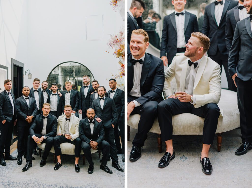 Groom and Groomsman at SLO Brew Lofts