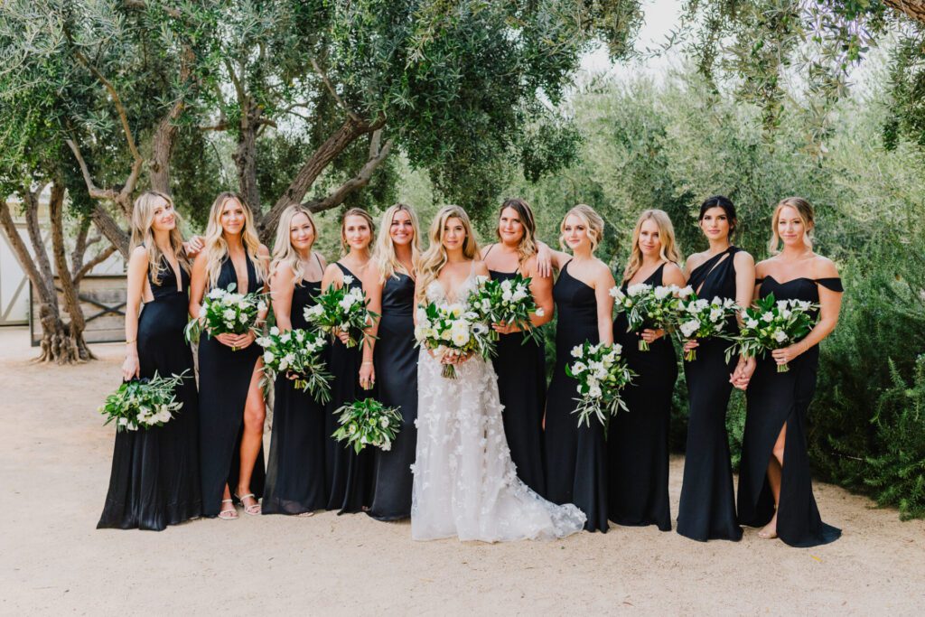 Bride and Bridesmaids at a Biddle Ranch Vineyards Wedding by Jake and Necia Photography