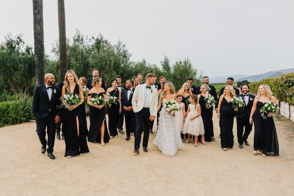 Wedding Party at a Biddle Ranch Vineyards Wedding by Jake and Necia Photography