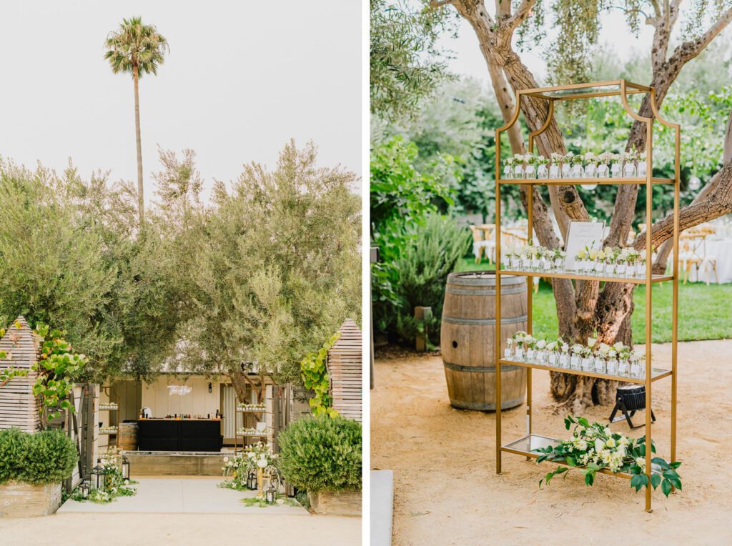 Welcome Station at a Biddle Ranch Vineyard Wedding