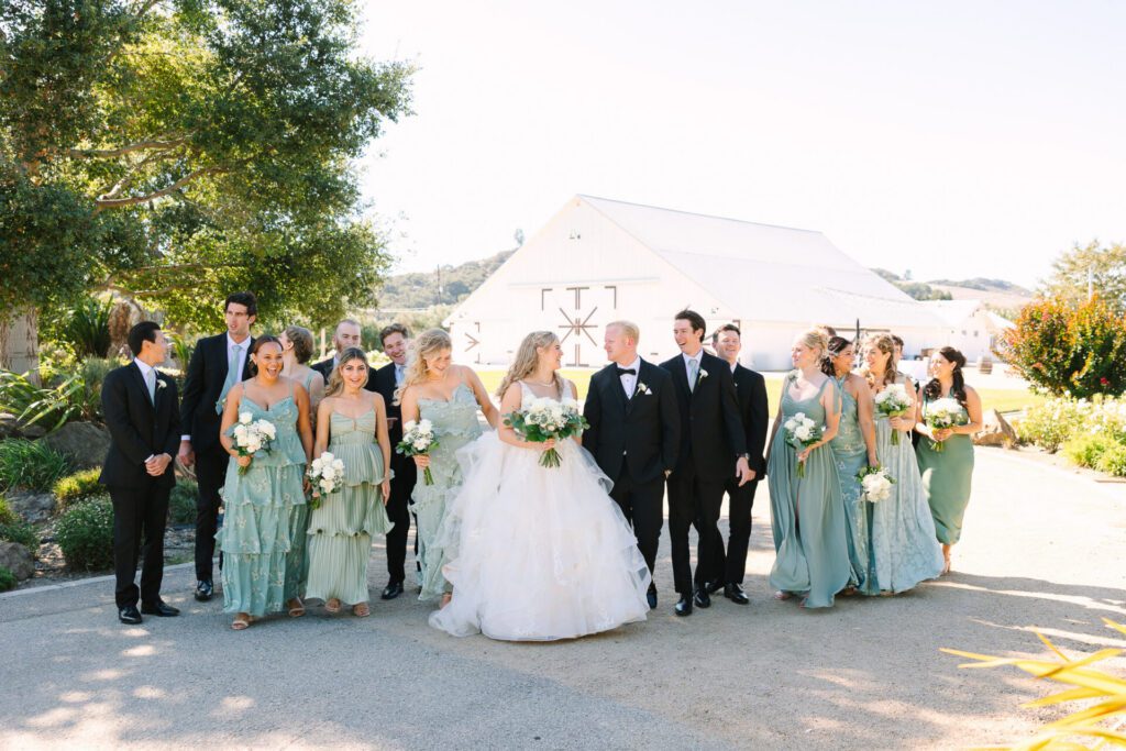 A weddingparty  at The White Barn